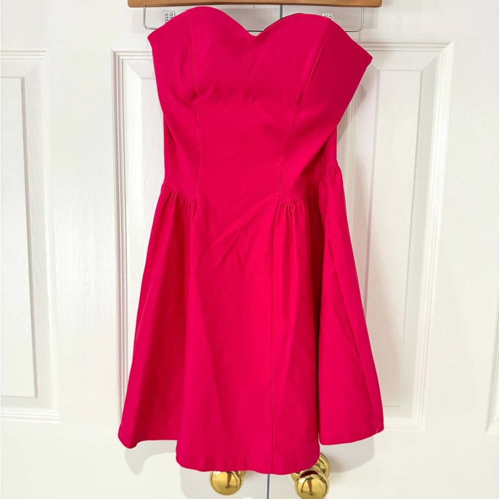 Small Allegra K Pink Strapless Dress party date birthday princess